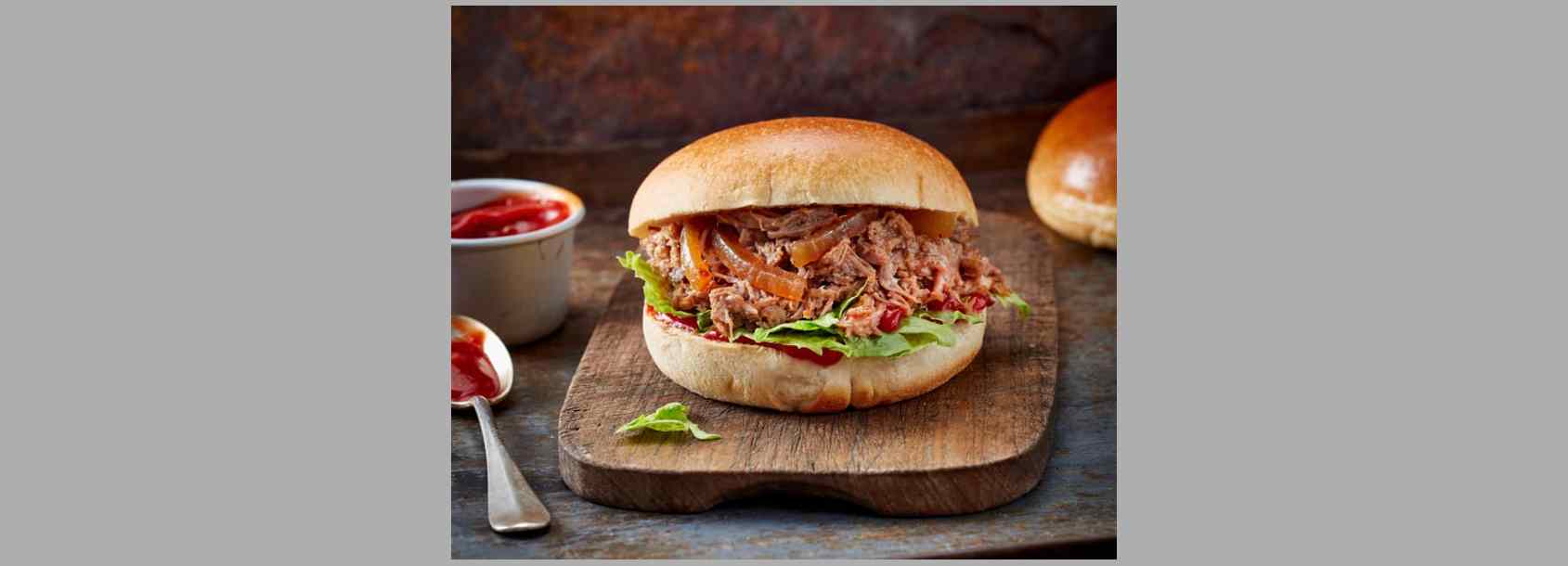 Burger à l'effilochée de porc