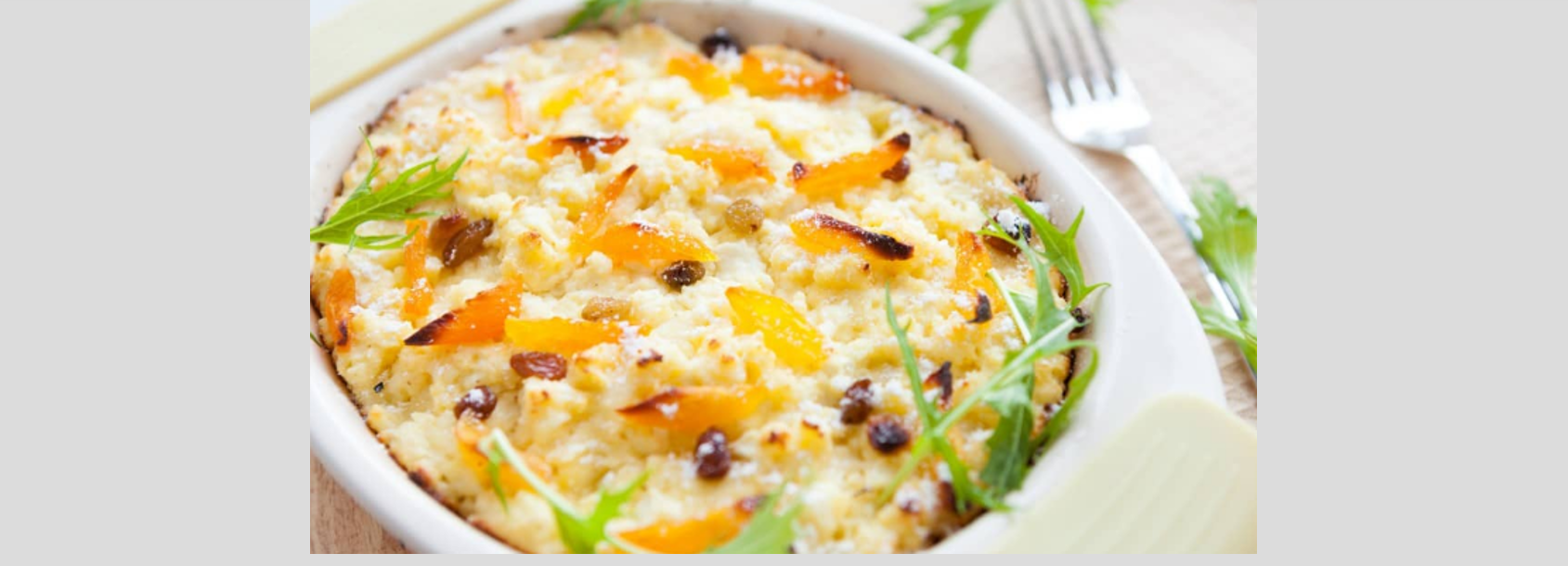 M8 J16 Gâteau au fromage blanc, à la banane et aux abricots secs
