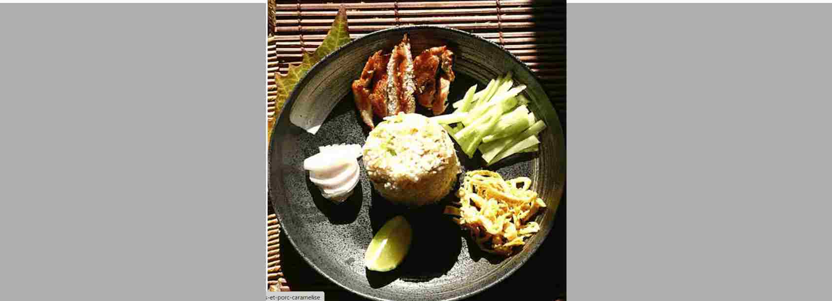 Riz frit Thaï et porc au caramel