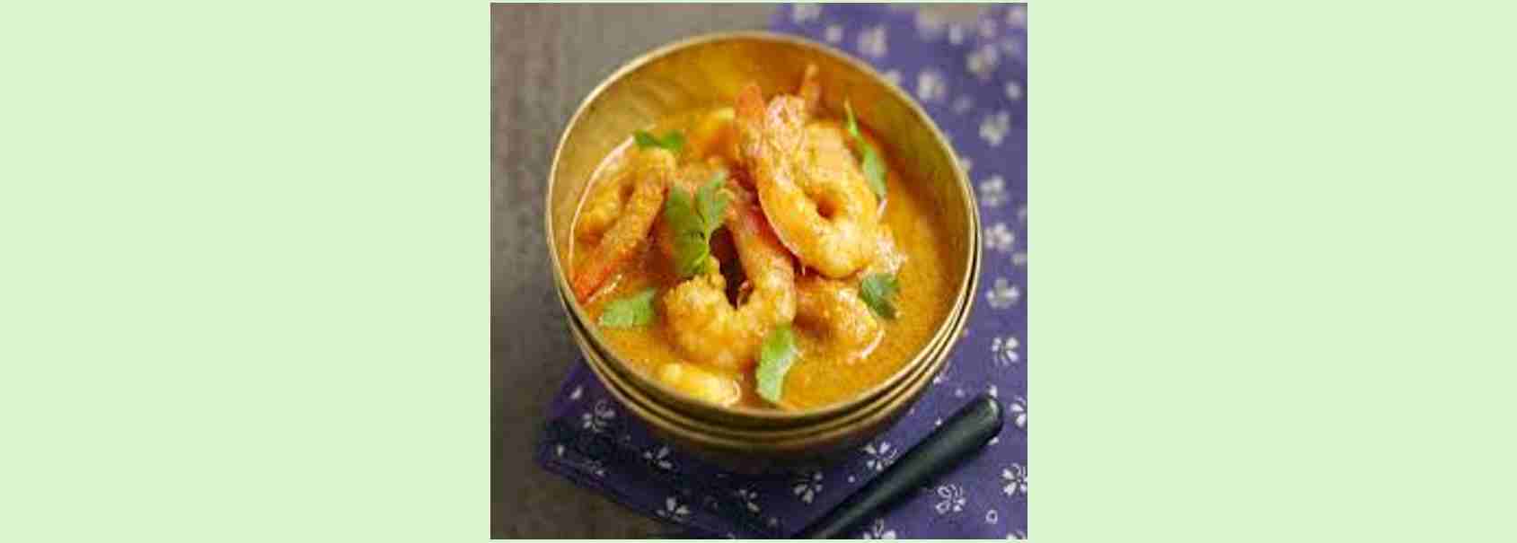 Scampis sauce curry crème