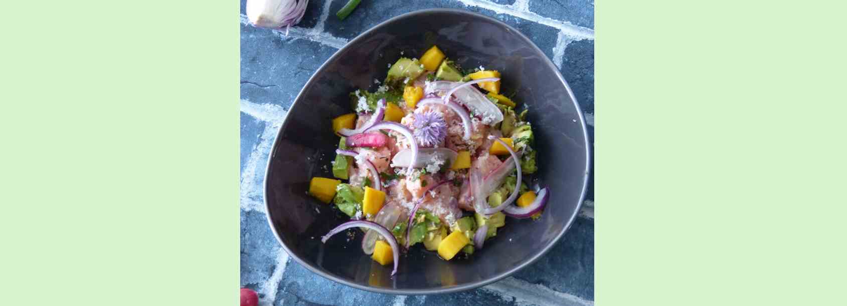 Ceviche de saumon et mangue