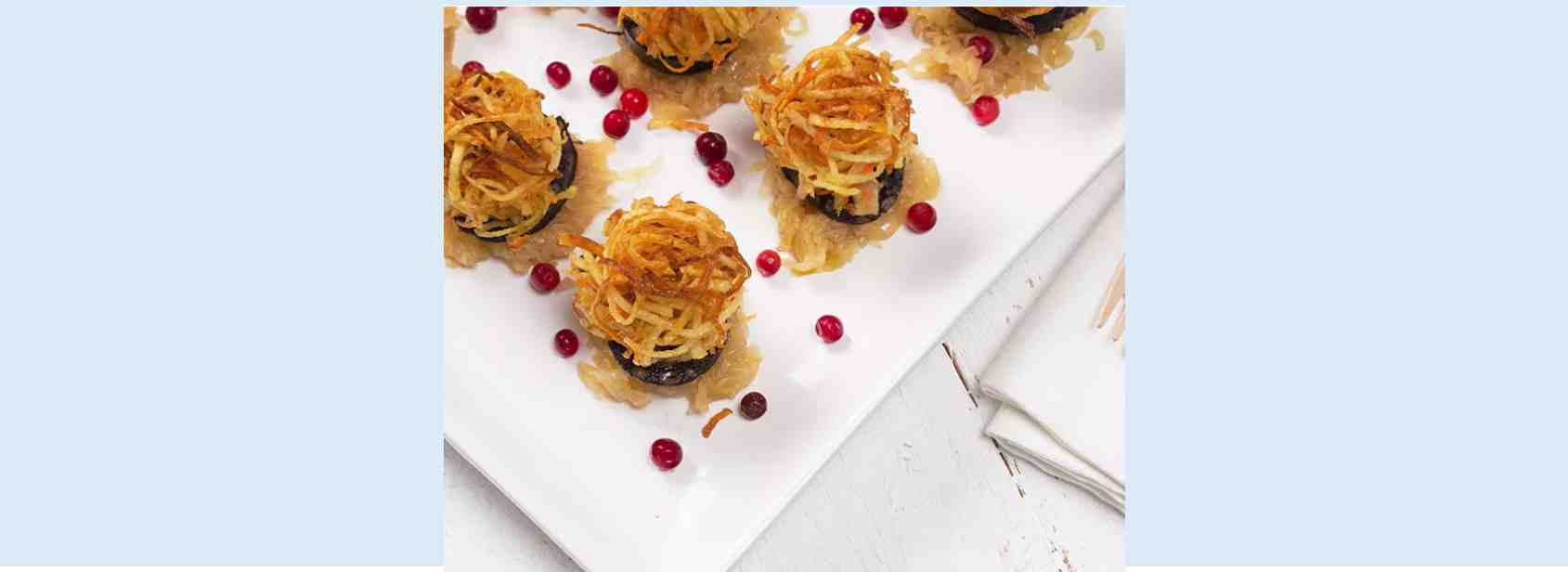 Apéro pomme de terre au boudin noir